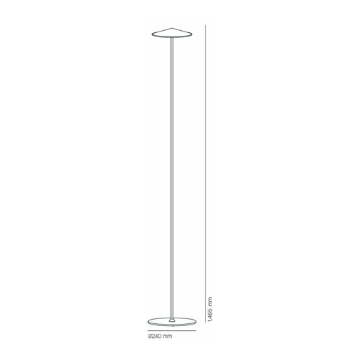 Lampadaire 7020 MLN Pla 146 F, doré métallisé