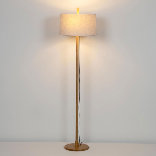 Lampadaire 6903 MLN Linood 170 F 450, pied en chêne naturel, mât droit